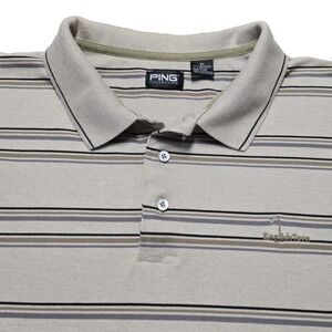 Rare Vintage Ping Golf‎ Polo Shirt English Turn Logo Mens XL Striped